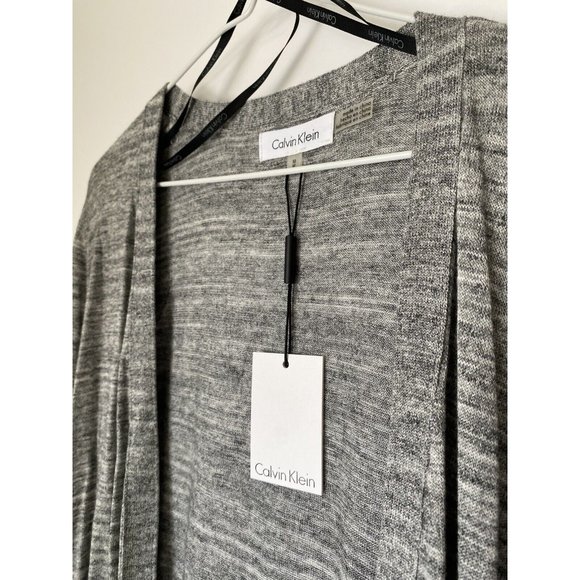 Calvin klein sweater/long Cardigan New With Tags Ladies Medium Grey - Picture 5 of 6